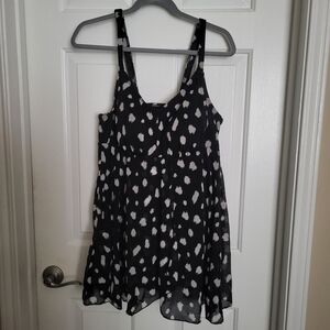 Swim By Cacique Printed Mesh Flyaway No-Wire Swim Dress